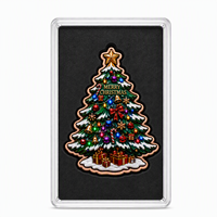Pièce de monnaie en cuivre 0,999 en forme irrégulière personnalisée 5 AVDP OZ, plaque arbre de Noël 3D en relief, colorée, UV, cadeau de Noël, pièce de monnaie de collection