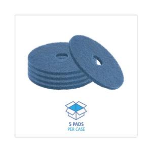 Pads de nettoyage solides bleus Boardwalk de 20 pouces, 5 par carton, diamètre - Product Image 4