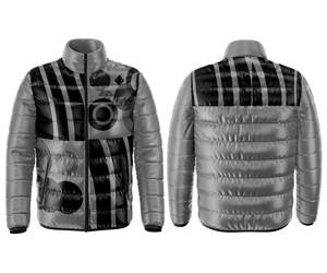 Doudoune bicolore personnalisée de haute qualité pour l'hiver, tissu à bulles rembourré chaud avec support coupe-vent entièrement sublimé - Product Image 1