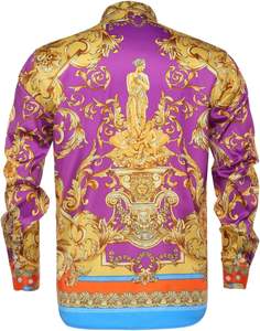 Camisa de sublimación de patrón sólido para hombres de alta calidad, camisas de manga larga con botones, poliéster 100% con logotipo personalizado de bolsillo - Product Image 2