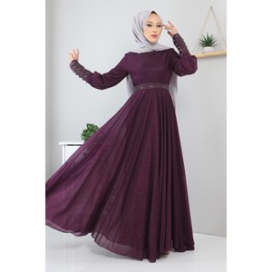 Robe de soirée chic ElbiseStone à col halter pour femme, taille XL, longueur ras du sol, avec détails scintillants et paillettes, en polyester tissé, idéale pour un anniversaire - Product Image 4