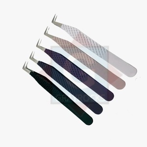 Pinzas profesionales de pestañas de acero inoxidable de alta calidad para maquillaje de belleza y extensión de pestañas - Product Image 1