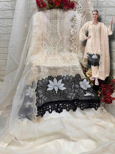 Traje Pakistaní de Chifón de Seda Bordado con Parte Inferior de Santoon Mate, con Flujo de Aire para Todas las Estaciones - Product Image 2