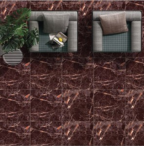 Design moderne 600x600 Carreaux en porcelaine au fini brillant élevé Carreaux vitrifiés solides pour mur intérieur d'appartement Poli lisse - Product Image 1