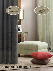 Tissu de rideau décoratif en polyester 100% de qualité supérieure texturé transparent avec style flammé en lin tissé pour la décoration de la maison et de l'hôtel - Product Image 5