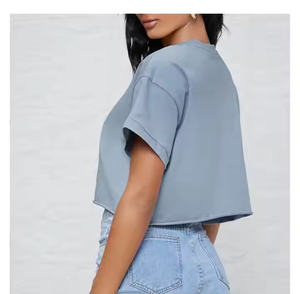 เสื้อครอปท็อปแขนสั้นลำลอง ผ้าโพลีเอสเตอร์/คอตตอน สไตล์ฮิปฮอป ระบายอากาศได้ดี ไม่ยับ กระชับรูปร่าง สำหรับผู้หญิง ทรงปกติ เหมาะสำหรับใส่ออกกำลังกาย - Product Image 5