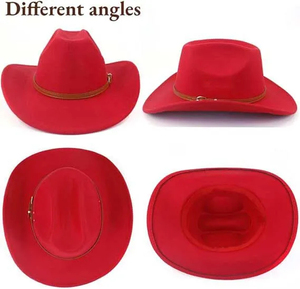 Chapeau en cuir robuste de style western, à large bord, de qualité supérieure, tendance, vente en gros USA Europe - Product Image 4