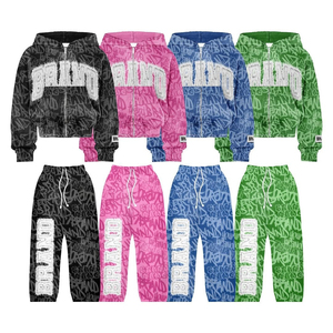 Conjunto deportivo personalizado para hombre, ropa de entrenamiento para gimnasio, atuendo deportivo, traje de dos piezas, chaqueta con cremallera y pantalones. - Product Image 1