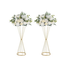 Alambre de Metal de alta resistencia redondo con tubo de vidrio y florero con acabado dorado, artículos de mesa para sala de estar, maceta decorativa para el hogar - Product Image 5