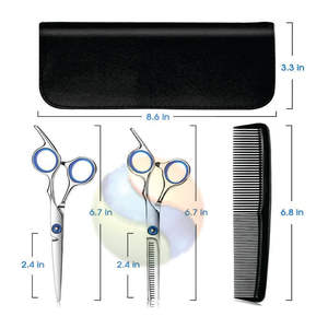 Juego de Tijeras de Peluquería Profesionales Premium, Tijeras de Barbero de Acero Inoxidable con Tijeras de Entresacar y Texturizar, para Salón - Product Image 6
