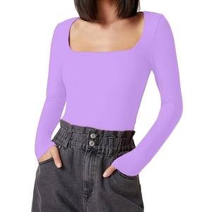 Camiseta holgada de algodón de verano para mujer con logotipo personalizado OEM al por mayor, camiseta informal básica de manga corta de color puro con Jersey superior - Product Image 5