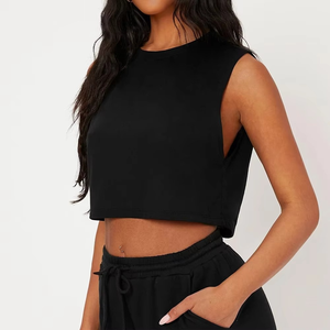 ชุดเดรสทรงครอปสำหรับผู้หญิงแขนกุดทรงสปอร์ตบราตัวบนและสั้นออกแบบโลโก้ได้ตามต้องการสไตล์ใหม่ - Product Image 2