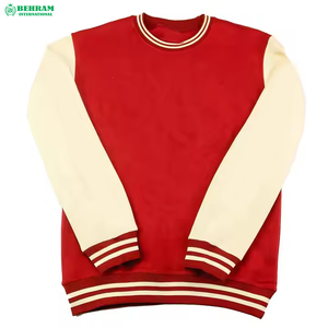 เสื้อสเวตเชิ้ตคอกลมทรงสปอร์ตสำหรับผู้ชาย ลายทางสีแดง แขนยาว ทรงปกติ โอเวอร์ไซส์ ผ้าฝ้าย 100% - Product Image 6