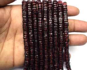 Perles en forme de Heishi en grenat naturel fait à la main, résultats et composants de bijoux - Product Image 6