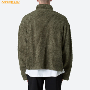 Design personnalisé chaud polaire surdimensionné blanc pull-over pull hommes 100% polyester polaire Sherpa à capuche couleur unique - Product Image 5