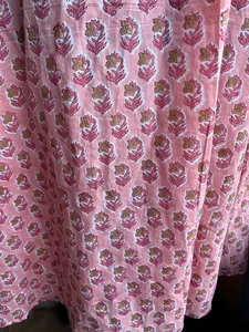 Main Bloc Imprimé Robe Indien Coton Robe D'été Rose Longue Robe avec Main Bloc Imprimé Floral Conception ODM Fourniture - Product Image 5