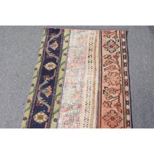 Alfombra de lana de retazos azul verde tradicional 1,9X6,7 pies turco área grande rectángulo pasillo para habitación de látex adolescente cabecera - Product Image 3