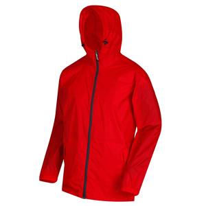 Chaqueta de lluvia impermeable de talla grande transpirable roja Unisex de alta calidad con cierre de cremallera chaqueta de Camping informal - Product Image 1