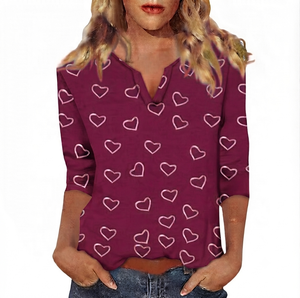 Custom Design Women's V-Neck T-<b>Shirt</b> Quick Dry Heat-Transfer Printed Logo Spandex/Polyester Canvas Fabric Half Sleeve OEM - Product Image 1