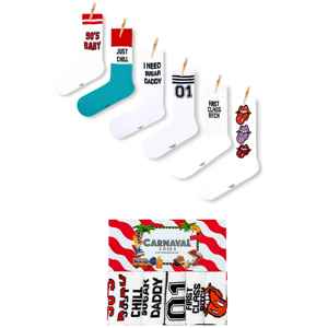Juego de 6 Pares de Calcetines de Algodón para Mujer, Estampados, Transpirables y Elegantes para Uso Diario - Product Image 1