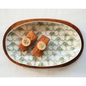 Nice Quality Emanel Printed <b>Serving</b> <b>Wooden</b> <b>Platter</b> or <b>Serving</b> Tray Polished <b>Wooden</b> <b>Serving</b> Tray Wedding Dish <b>Platter</b> Handmade - Product Image 2