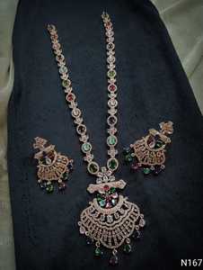 À la mode et fantaisie style indien américain diamant clouté collier avec boucles d'oreilles ensemble de bijoux pendentif ensemble pour femmes et filles - Product Image 4