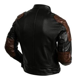 Veste de motard classique pour hommes de haute qualité manteau en cuir véritable en cuir de vachette avec doublure en duvet et laine de haute qualité - Product Image 4