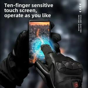 Gants de ski d'hiver en polyester isolé de haute qualité, à doigts séparés, imperméables, avec sangle de poignet coupe-vent, pour hommes, sports de plein air, snowboard - Product Image 5