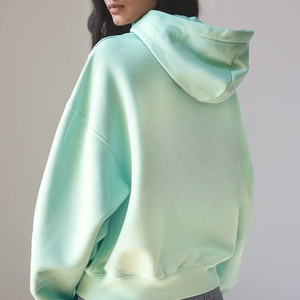 Sudadera con capucha extragrande de algodón de punto con lentejuelas estampadas para mujer, ideal para invierno y otoño, venta al por mayor OEM - Product Image 1