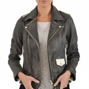Veste en cuir contrasté blanc et noir de qualité supérieure unisexe moderne coupe ajustée mode cuir véritable de haute qualité - Product Image 1