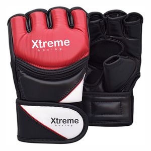 XTREME BOXING GEARS Guantes de MMA Nuevos para Adultos y Niños, Medios Dedos, Protectores de Muñeca, Absorción de Humedad, de Cuero PU para Taekwondo y Muay Thai - Product Image 1