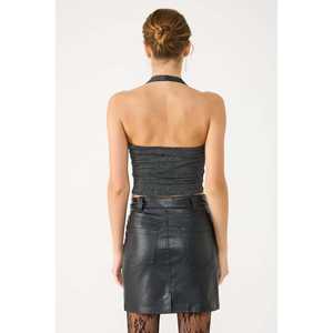 Blusa Brillante Informal con Cuello Halter y Logotipo Frontal - Product Image 5