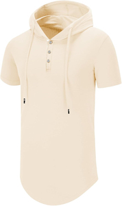 Wholesale Men's Hooded T-<b>Shirt</b> with Zipper Winter <b>Fleece</b> Breathable Cotton Casual Stylish Lightweight Custom Logo - Product Image 2