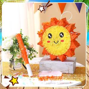 Petite Pinata <span class=keywords><strong>Soleil</strong></span> avec Bâton <span class=keywords><strong>Bandeau</strong></span> Confettis Décoration Pinata D'été Souriant <span class=keywords><strong>Soleil</strong></span> Pinata pour Enfants Fête D'anniversaire Fournitures - Product Image 6