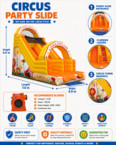 Aire de jeux gonflable professionnelle 7x4x6h m – Toboggan gonflable en PVC – Utilisation professionnelle en extérieur/intérieur – Conforme aux normes européennes - Product Image 2