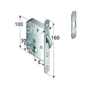 ล็อคร่องพร้อมตะขอและรูกุญแจขอบกลมพร้อมกุญแจกองหน้า - Product Image 1