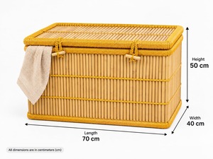 Cesto de Ropa Multiusos Moderno y Ecológico de Ratán Natural con Tapa - Product Image 2