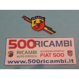 Autocollant de voiture FIAT 500 D F L R en PVC SCUDETTO STEMMA LAMPO ABARTH 8,7 X 4 - Product Image 1