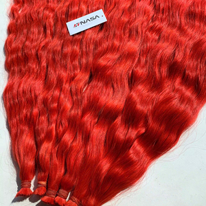 Prix de gros 32 pouces Extensions de cheveux crus vietnamiens Double noyer 100g en rouge vif-en vrac - Product Image 1