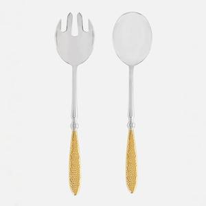 Ensemble élégant de cuillères à salade en acier inoxydable avec poignée design et finition miroir, idéal pour la restauration - Product Image 3