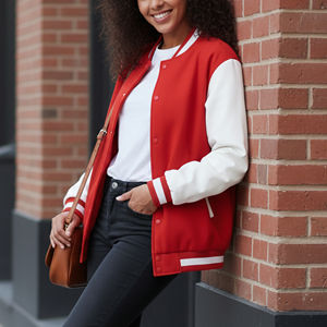 Veste universitaire pour femmes 2025 Qualité supérieure Respirante Imperméable Teinte unie Épaules tombantes Vente chaude Nouveau design tendance - Product Image 3