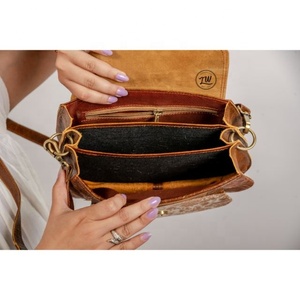 LW Genuine Leather and Real Fur Handbag with Single Strap <b>Unique</b> Stylish Vintage Women's Sling Bag Dressy and Portable - Product Image 6
