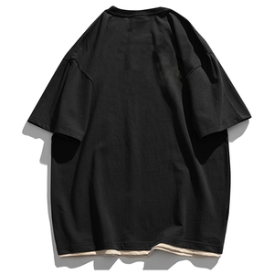 เสื้อยืดผ้าฝ้ายสีดำโอเวอร์ไซส์สำหรับผู้ชายเสื้อยืดพิมพ์ลายกราฟิกเสื้อคอตตอนคอกลมเสื้อลำลองเสื้อผ้าแนวสตรีท - Product Image 2