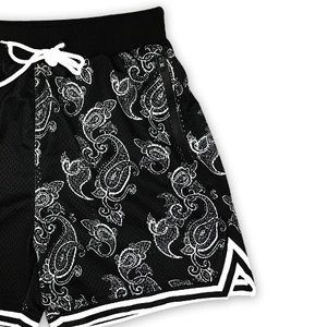 Pantalones cortos de baloncesto a rayas de marca para hombre Logo impreso Tela de malla de verano Cintura elástica Pantalones cortos deportivos holgados de talla XS - Product Image 5