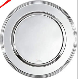 Plaque de chargeur de service de forme ronde finie en argent la plus vendue pour les hôtels - Product Image 1