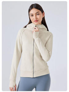 Nouveau style Slim Fit coton femmes avant fermeture éclair complète avec poches col montant sweat à capuche d'hiver personnalisé - Product Image 4