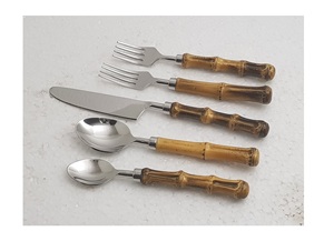 Nouveauté 18/8 couverts en acier inoxydable ensemble de couverts avec manche en résine décor de table cuillère à dessert fourchette à dîner et couteau à fromage - Product Image 5