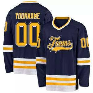 Jersey de Hockey sobre Hielo de Primera Calidad, Diseño Personalizado, 100% Poliéster, Impresión por Transferencia de Calor, Cuello en V, Manga Larga, Uniformes Deportivos - Product Image 2