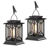 Lanterne solaire extérieure imperméable YesLite avec lumière LED à effet de flamme vacillante pour la décoration de jardin