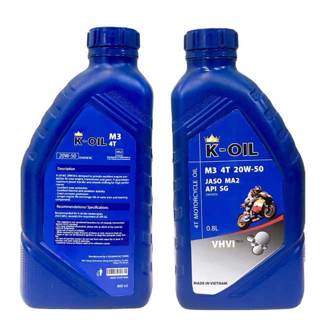 K-OIL 4T M3 Engine Oil 20W-50 API SG Excellent Fuel Economy and Wholesale for Motorcycle.